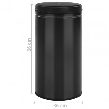 Coș de gunoi automat cu senzor, 60 L, negru, oțel carbon - Img 5