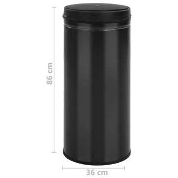 Coș de gunoi automat cu senzor, 80 L, negru, oțel carbon - Img 6