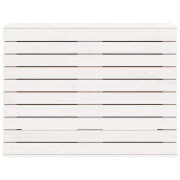 Coș de rufe, alb, 88,5x44x66 cm, lemn masiv de pin - Img 8