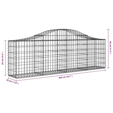 Coș gabion arcuit 200x30x60/80 cm fier galvanizat - Img 5
