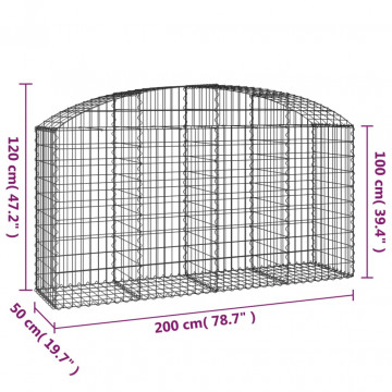 Coș gabion arcuit 200x50x100/120 cm fier galvanizat - Img 5