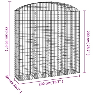 Coș gabion arcuit 200x50x200/220 cm fier galvanizat - Img 5