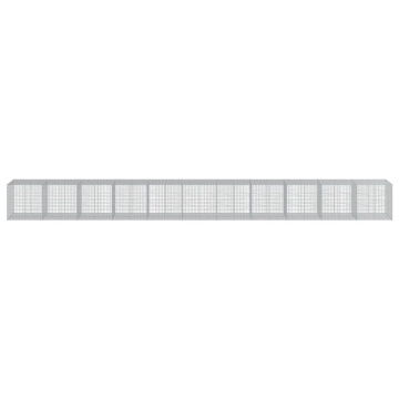 Coș gabion cu capac, 1100x100x100 cm, fier galvanizat - Img 3