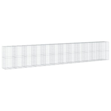 Coș gabion cu capac, 1200x100x200 cm, fier galvanizat - Img 7