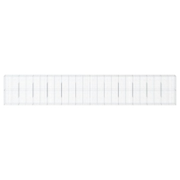 Coș gabion cu capac, 1200x50x200 cm, fier galvanizat - Img 3