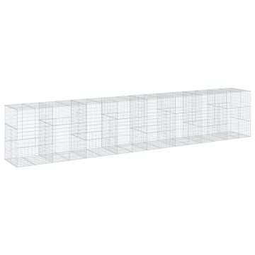 Coș gabion cu capac, 800x100x150 cm, fier galvanizat - Img 2