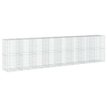 Coș gabion cu capac, 800x100x200 cm, fier galvanizat - Img 2