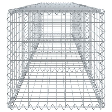 Coș gabion cu capac, argintiu, 400x50x50 cm, fier galvanizat - Img 4