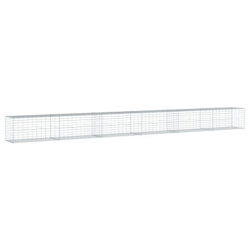 Coș gabion cu capac, argintiu, 600x50x50 cm, fier galvanizat - Img 7