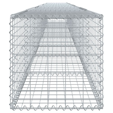 Coș gabion cu capac, argintiu, 800x50x50 cm, fier galvanizat - Img 4
