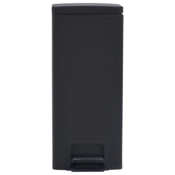 Coș gunoi cu pedală, anti-amprentă, negru, 30L, oțel inoxidabil - Img 3