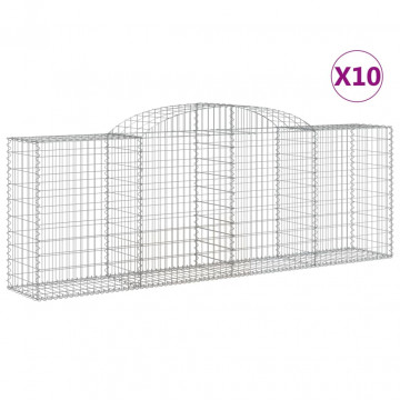 Coșuri gabion arcuite 10 buc, 300x50x100/120cm, fier galvanizat - Img 2