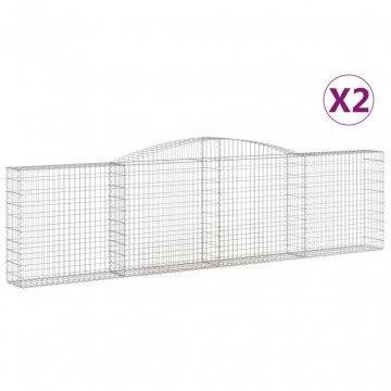 Coșuri gabion arcuite 2 buc, 400x30x100/120 cm fier galvanizat - Img 2