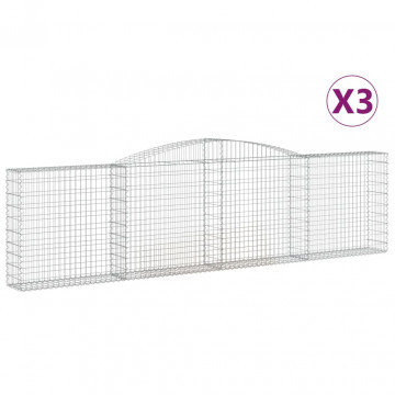 Coșuri gabion arcuite 3 buc, 400x30x100/120 cm fier galvanizat - Img 2
