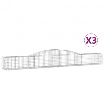 Coșuri gabion arcuite 3 buc, 400x50x40/60 cm, fier galvanizat - Img 2