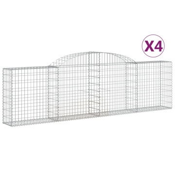 Coșuri gabion arcuite 4 buc., 300x30x80/100 cm, fier galvanizat - Img 2