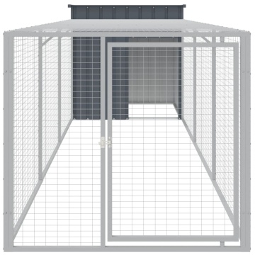 Coteț de pui cu incintă antracit 110x405x110 cm oțel galvanizat - Img 3
