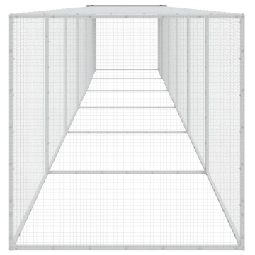 Coteț pui cu acoperiș, antracit, 603x98x90 cm, oțel galvanizat - Img 4