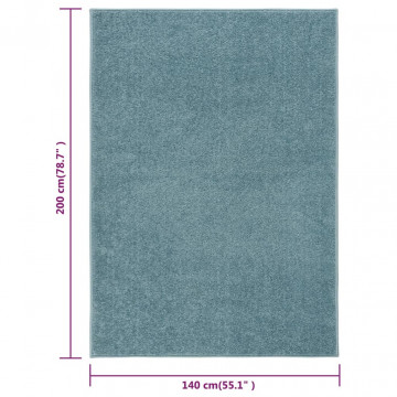 Covor cu fire scurte, albastru, 140x200 cm - Img 6