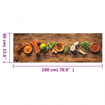 Covor de bucătărie lavabil Spices, 60x180cm, catifea - Img 5