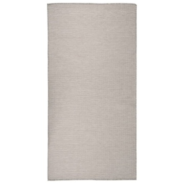Covor de exterior, gri taupe, 100x200 cm, țesătură plată - Img 1