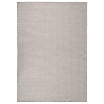 Covor de exterior, gri taupe, 140x200 cm, țesătură plată - Img 1