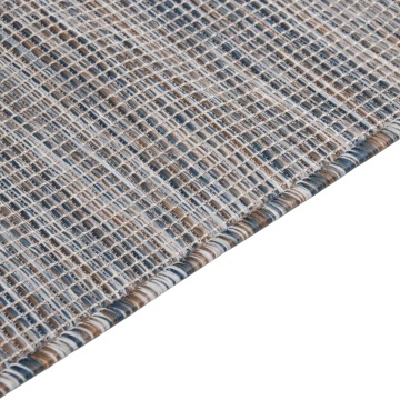 Covor de exterior, maro şi albastru, 200x280 cm, țesătură plată - Img 4