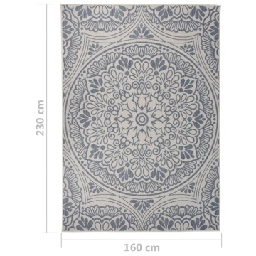 Covor de exterior, model albastru, 160x230 cm, țesătură plată - Img 5