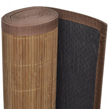 Covor din bambus, maro, 100x160 cm - Img 6