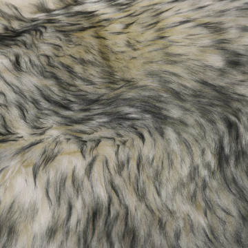 Covor din piele de oaie, gri închis melanj, 60 x 180 cm - Img 3