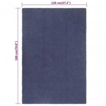 Covor dreptunghiular, bleumarin, 120x180 cm, bumbac - Img 5
