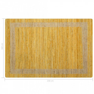 Covor manual, galben, 160 x 230 cm, iută - Img 5