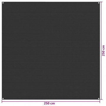 Covor pentru cort, antracit, 250x250 cm, HDPE - Img 4