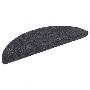 Covorașe scări autoadezive 10 buc. gri închis 56x17x3 cm punch - Img 3