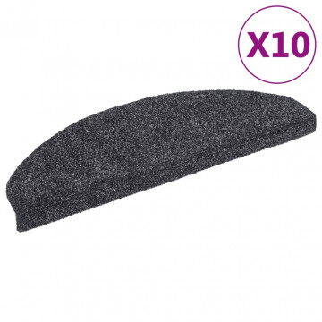 Covorașe scări autoadezive 10 buc. gri închis 65x21x4 cm punch - Img 2