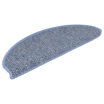 Covorașe scări autoadezive, 15 buc. albastru 65x21x4 cm, sisal - Img 3