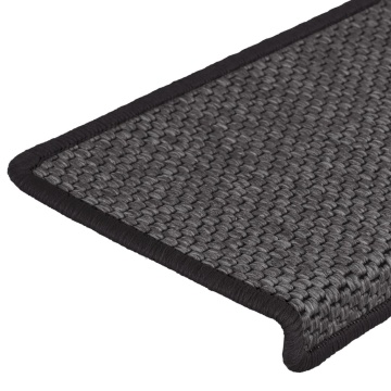 Covorașe scări autoadezive, 15 buc. antracit 65x21x4 cm sisal - Img 5