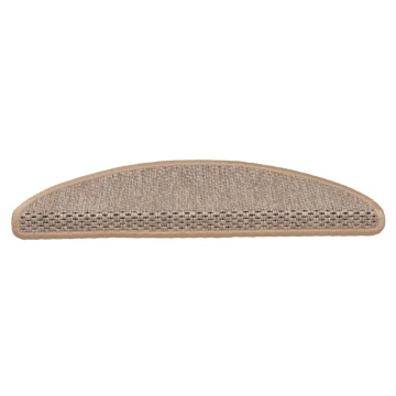 Covorașe scări autoadezive 15 buc. bej deschis 56x17x3cm sisal - Img 4