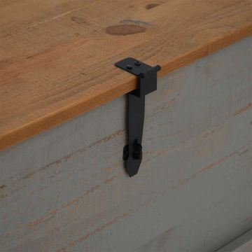 Cufă de depozitare HALDEN gri 91x48x47 cm lemn masiv de pin - Img 6