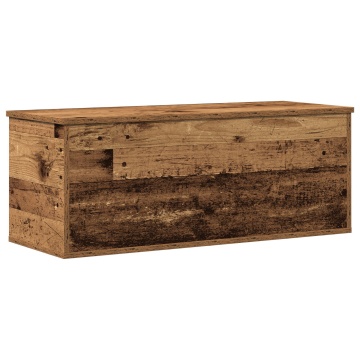 Cufăr de depozitare din lemn vechi, 90x35x35 cm, din lemn stratificat - Img 2