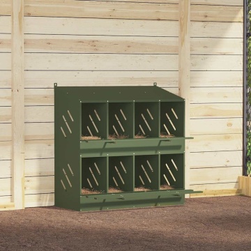 Cuibă pentru pui cu 8 compartimente, metal verde măsline - Img 4
