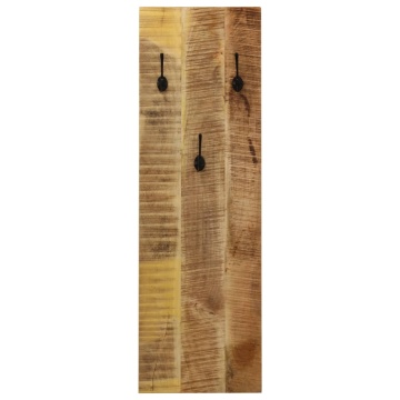 Cuier haine de perete, 2 buc., lemn masiv de mango 36x110x3 cm - Img 3
