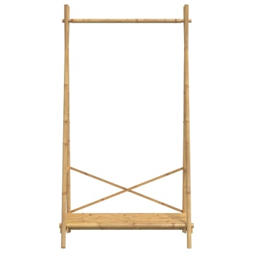 Cuier pentru haine cu raft, 102x50x190 cm, bambus - Img 8