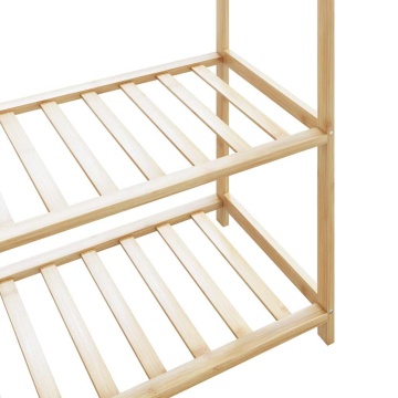 Cuier pentru haine cu rafturi, 110x40x175 cm, bambus - Img 6