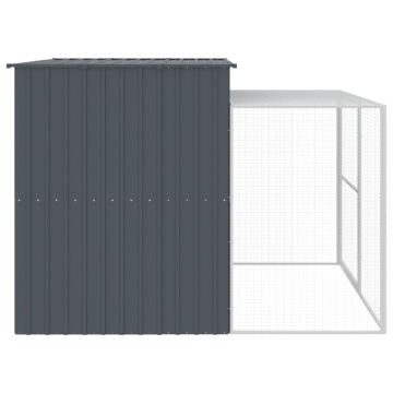 Cușcă de câine cu țarc antracit 214x253x181 cm oțel galvanizat - Img 4