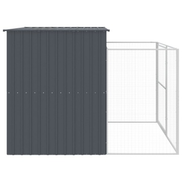 Cușcă de câine cu țarc antracit 214x253x181 cm oțel galvanizat - Img 4