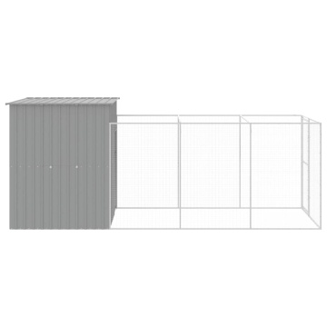 Cușcă de câine & țarc gri deschis 165x455x181cm oțel galvanizat - Img 4
