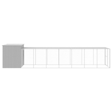 Cușcă de câine & țarc gri deschis 214x865x181cm oțel galvanizat - Img 4