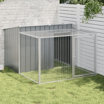 Cușcă de câini cu țarc, antracit 153x194x110 cm oțel galvanizat - Img 1