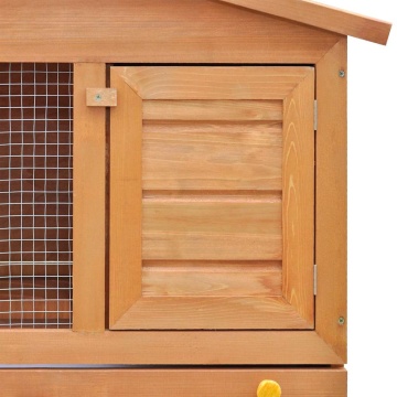 Cușcă de exterior iepuri cușcă adăpost animale mici 3 uși lemn - Img 10
